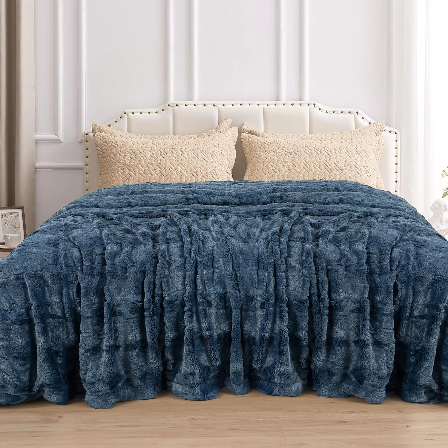 Fluffy Soft Faux Fur Throw Blanket - Solid Microfibre, Double-Sided, Durable, Machine Washable for Home Room Decor, Casual Use, Cozy Warmth (Mauve Morn, X-Large Twin Size)