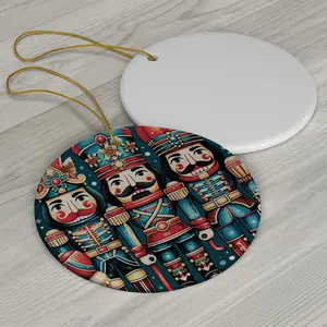 Nutcracker Ornament, Personalized Ornaments For Christmas, Christmas Round, Ceramic Christmas Ornament, Funny Xmas Ornament, Christmas Womens Birthday Gifts