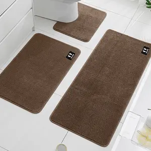 3-Piece Bathroom Rug Set Non-Slip Absorbent Bath Mats, Washable Microfiber Rugs and Plush Toilet Mat, Universal Fit for Bathroom Floors, Water Absorbent Mat