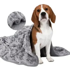 Winter Soft Dog Blanket Washable, Cat Blanket for Indoor Cats Mat Large Medium Small Dog Gifts Puppy Essentials (Grey) Bed