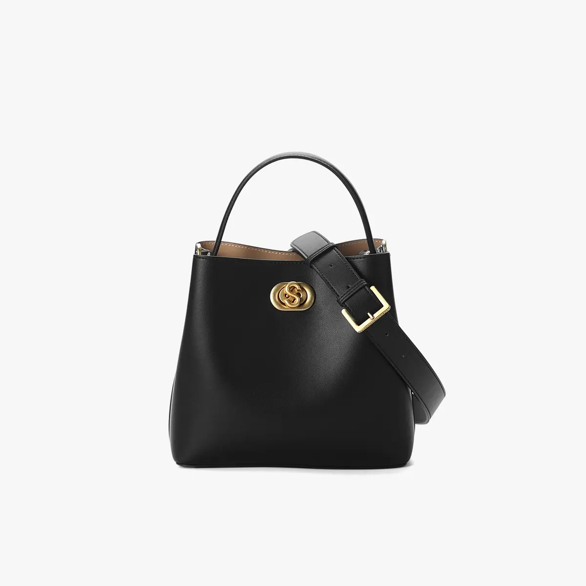 SADI versatile, stylish and classic single - shoulder and handheld "Four - Happiness Pouch" bag for women Leather Textured Handbag Casual Handbag Satchel