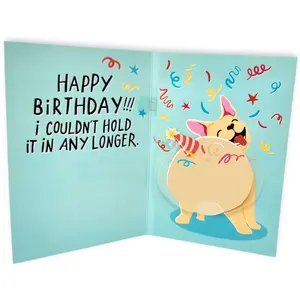 Farting Dog Birthday Card for Men, Women, and Kids - Funny Birthday Card with Sound and Shaking Motion - 3D Birthday Card for Him or Her- 5.25 x 8.18 Inches | popup cards popup  card funny card