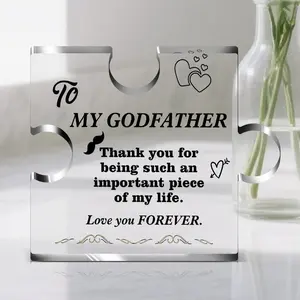 Godfather Themed Acrylic Sign Plaque, 1 Count Stylish and Simple Desktop Decoration, Home Living Room Table Party Decorations Supplies