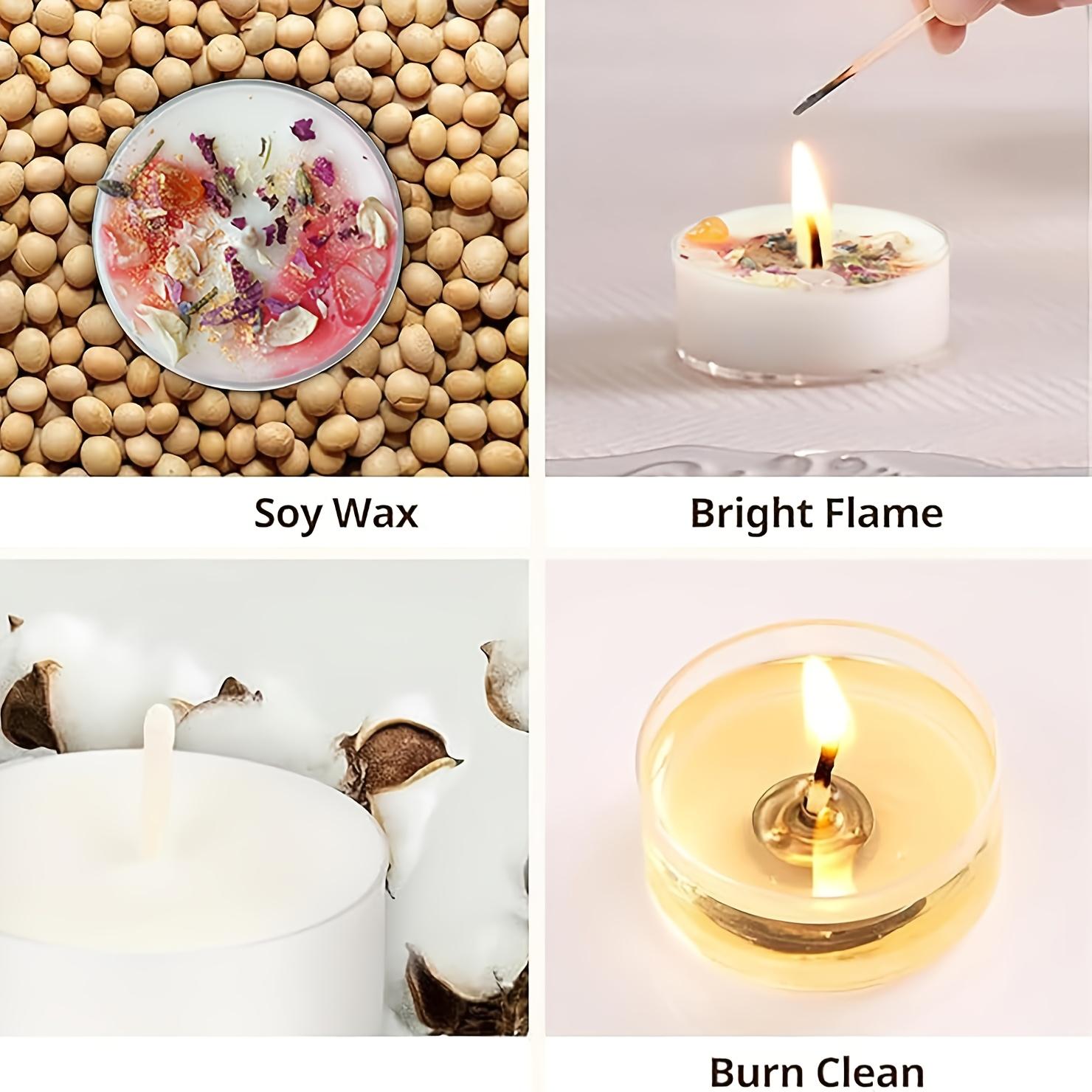 12-piece set of crystal tea candles with 4 scents, soy wax aromatherapy candles, handmade crystal dried flower decorations, home fragrance, great gift. Includes a mix of 4 different scents, suitable as a gift for any candle lover decor