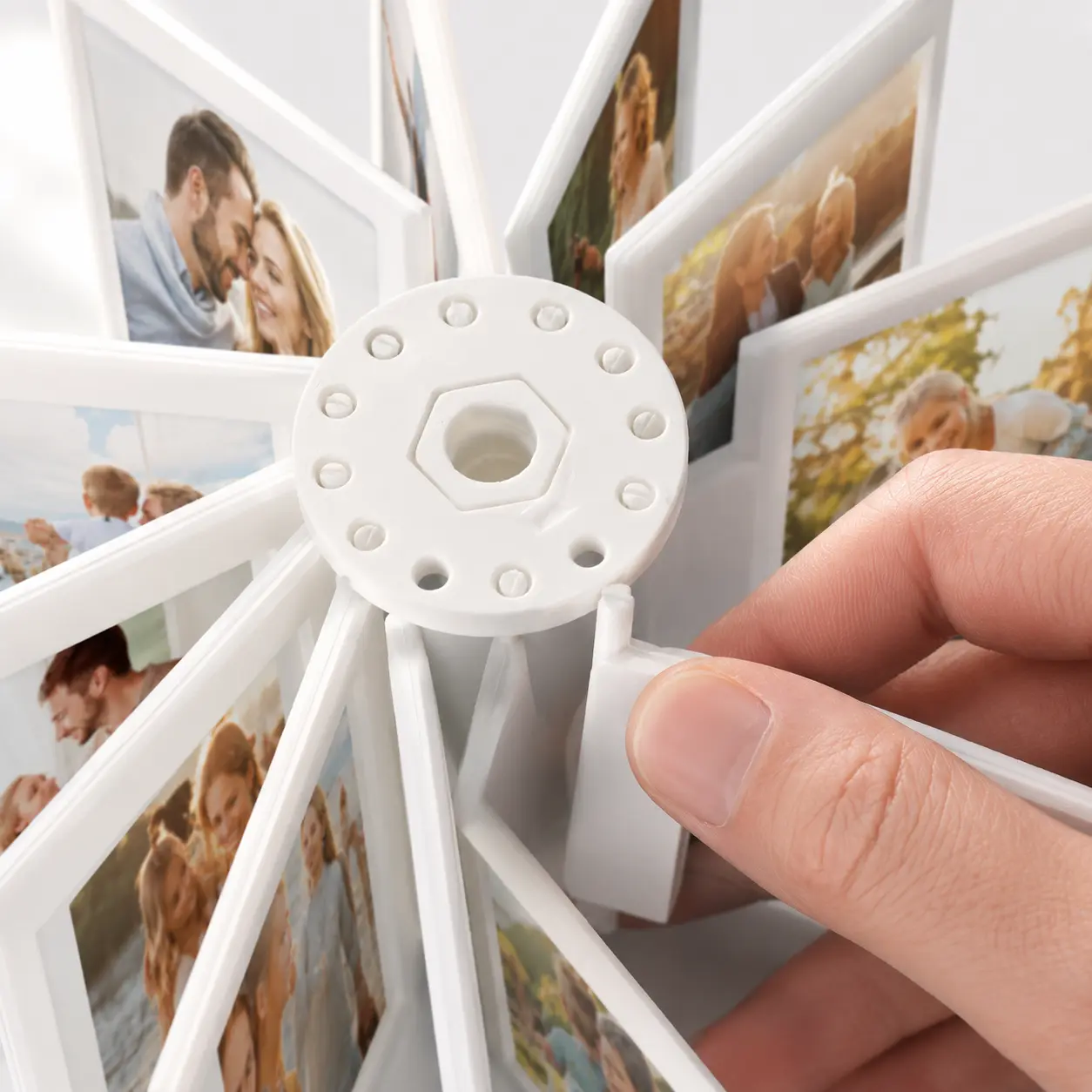 360° Rotating Photo Album Frame - 24-Capacity Instant Film Flip Display Holder, Modern Desktop Desk Decoration for Bedroom/Office, Memory Keeper Gift for Gift Seekers, 360° Spin