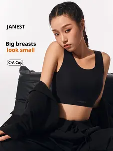 Ultra Soft Minimizer Seamless Bralette for Women - Coomy Light Support Sports Bra with Flattening Effect Non‑Irritating Lining Yoga Gym Active Wear