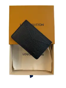 Pre-owned Louis Vuitton EPI LEATHER Small Leather Goods NEO Porte Black Card Holder LVA07