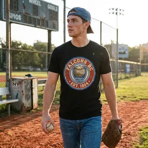 Vintage Falcons BC Baseball Graphic Tee - Retro Athletic Distressed T-Shirt - Shipped from NY