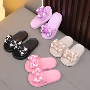 [Butterfly Slippers for Girls] 2026Spring And Summer New Collection Checkered Pattern Butterfly Slippers, Soft Non-Slip Summer Slippers for Girls, Bathing And Outdoor Beach Vacation Sandals for Girls
