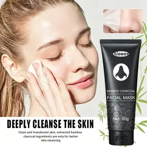 Bamboo Charcoal Mineral Mud Peel-Off Mask, Deep Cleansing Formula for Oil Balance, Improves Appearance of Blackheads, Daily T-Zone Facial Care