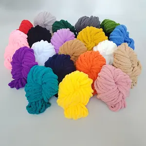 Extra Thick 0.79inch Super Soft Chunky Chenille Yarn 250G - Fluffy Polyester Fiber for DIY Crafts - Machine Washable, Multiple Colors