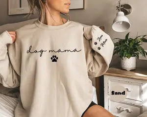 Personalized Dog Mama Sweatshirt, Dog Owner T-shirt, Dog Mom Birthday Gift, Happy Mothers Day Gift, Men And Women, Unisex Design, Classic Cotton