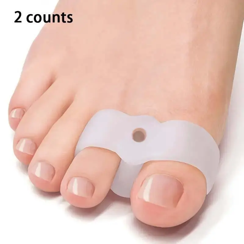 Toe Separator, 2 Counts Soft Gel Toe Separator, Toe Spacer, Toe Corrector, Foot Care Tool for Women & Men