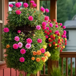 Moss Rose Seeds 10000 Bulk Annual Perennial Flower Seeds for Planting Outdoors Non GMO Mixed Colors Large Blooms Attract Pollinators Easy to Grow All Seasons