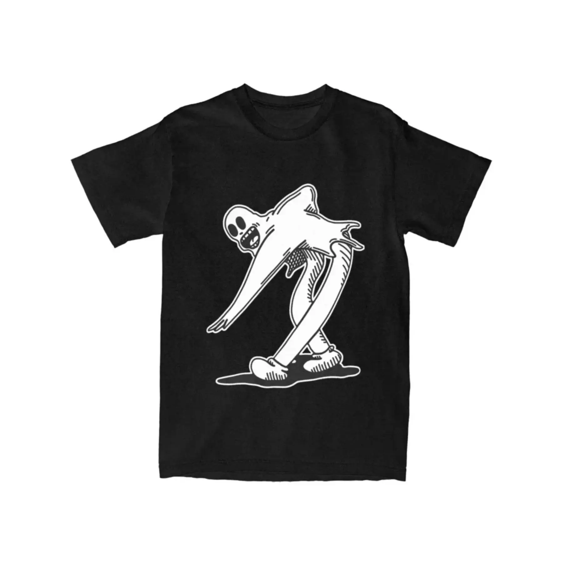 Men's Novelty Ghostemane Cotton-Polyester Fabric T-Shirt - Round Neck, Short Sleeve, Stretch, Loose Hem, Streetwear Top for Summer Festive Casual Menswear