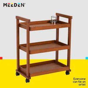 MEEDEN Art Art Supplies Cart, Walnut 3-Tier Multifunctional Art Storage Cart Organizer, Solid Beech Wood with Caster Wheels, Blackfriday, gift