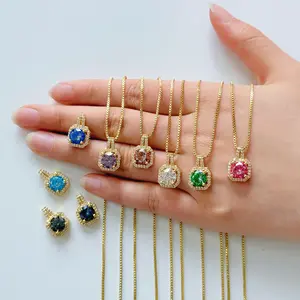 Loveden copper inlaid zircon multi-color perfume bottle pendant versatile trendy necklace for girls, fashionable pendant, light luxury accessory