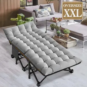 MOPHOTO 75" Portable Camping Cot for Adults,Guest Bed Sleeping Cot with Mattress,Heavy Duty Outdoor Folding Bed with Carry Bag Travel Home Office Nap