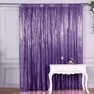 Purple Sequin Backdrop Drape Curtain, Photo Booth Event Divider Panel - 8ftx8ft