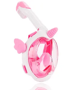 Snorkel Mask for Kids, Full Face Unicorn Snorkeling Gear with180° Panoramic View, Snorkeling Set Anti-Fog Anti-Leak for Boys Girls
