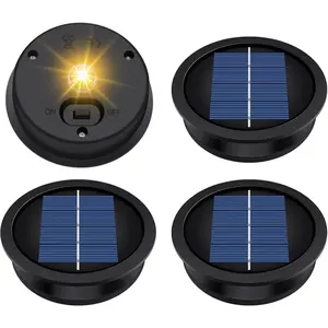 4 Pack Solar Light Replacement Top, Replacement Solar Light  for Lantern (Top 3.23 Inch, Bottom 2.83 Inch),  LED Replacementfor Outdoor Garden, Pathway, Yard Lights & Decor