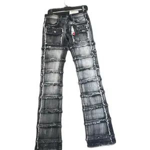 Men's Stacked Jeans - Color Washed Black, Casual Style, Versatile Fit, Ideal for Everyday Wear - Trouser, Menswear