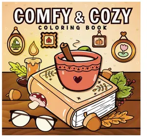 Comfy & Cozy Coloring Book: Bold & Easy, Simple & Cute Pictures With Thick Lines Featuring Warm and Hygge-Inspired Designs For Stress Relief and Relaxation Paperback – July 25, 2024