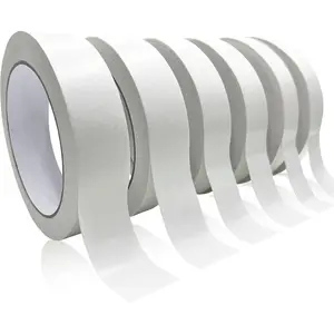 Double-Sided Fabric Tape, Hem Tape No Sew Double Sided Tape for Crafts Arts, 6 Rolls  Adhesive Cloth Sewing Tape for Hemming, Clothing Repairs, Pants, DIY Projects, Paper Backing (0.6/0.8/1inch)