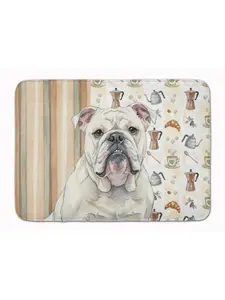 Carolines Treasures WDK7415RUG 19 x 27 in. White English Bulldog Coffee Bar Memory Foam Kitchen Mat