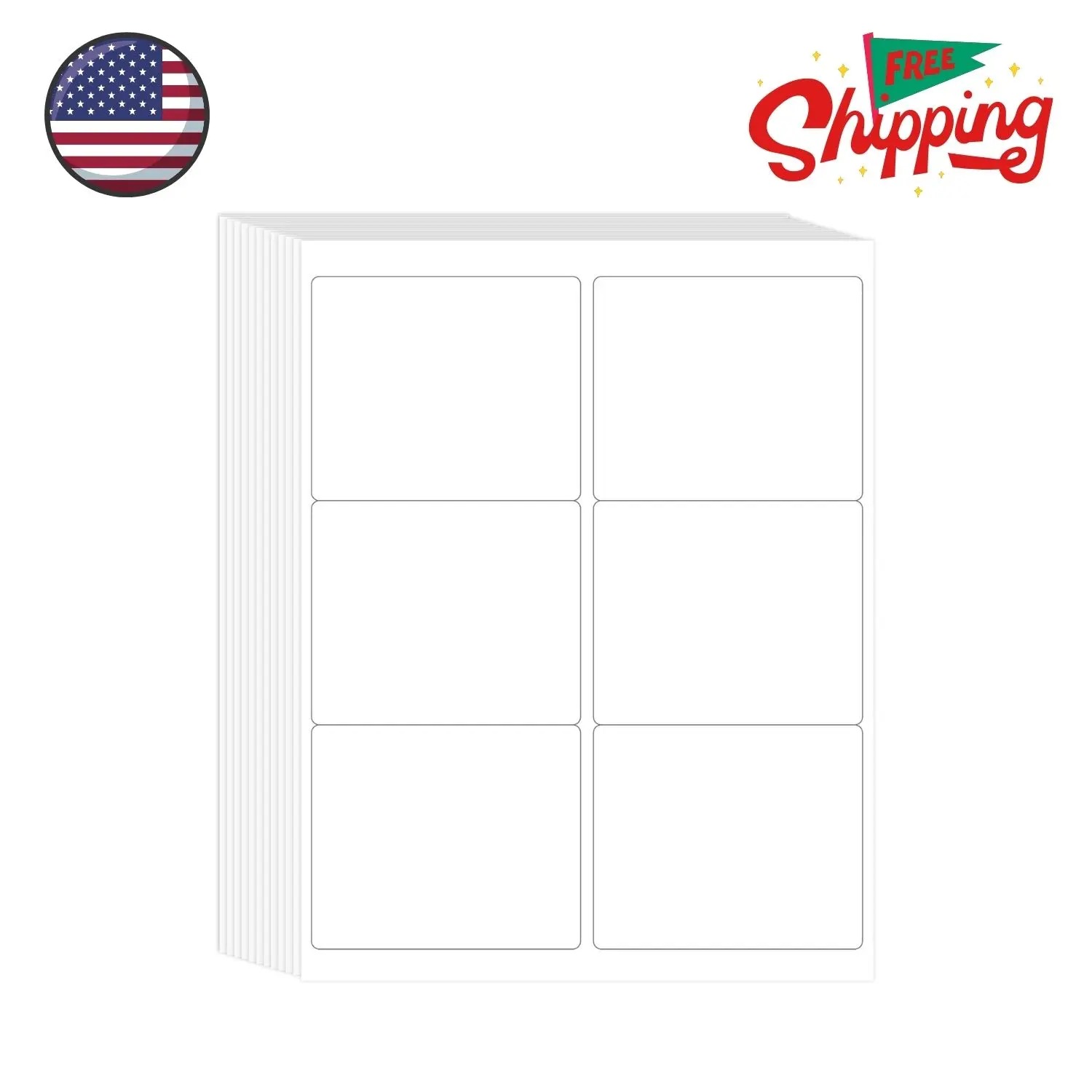 3-1/3" x 4" Printable White Sticker Labels, 300 Labels