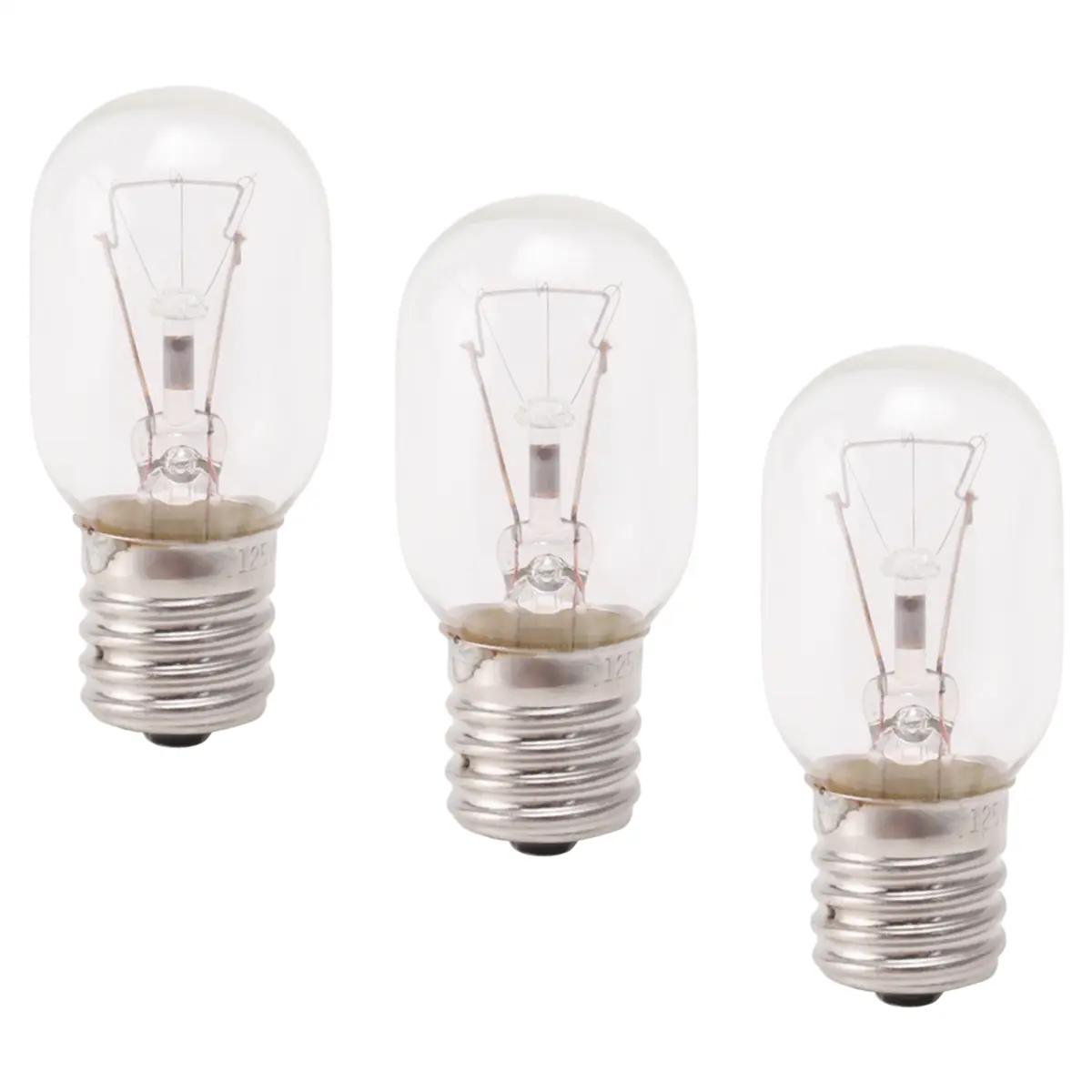 3-Pack Microwave Light Bulbs - 40W E17 125V Glass & Metal Appliance Replacement Part, 2.3x5.6cm, Easy Installation, Exact Fit for Whirlpool, Kenmore, Maytag, Magic Chef, Compact Kitchen & Caloric Ab Training Use for Appliance Users