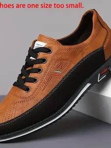 Men's Business Casual Shoes, PU Leather Stripes Design, Narrow Fit Less Than Ankle Height, All Season Wear, Comfortable PVC Sole