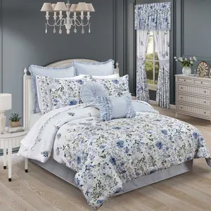 Kourtney Blue 4 Piece Comforter Set