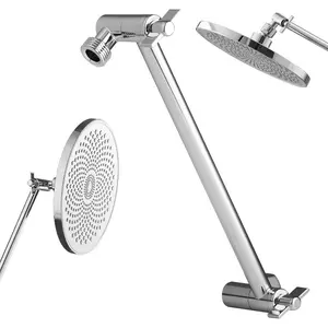 VEVOR Shower Head Extension Arm, 16 inches, Brass Shower Arm Extender with Flexible Adjustable Angle Height, Chrome Finish, G1/2 Universal Thread Connector Compatible, for Rain Handheld ShowerheadVEVOR Super Brand Day