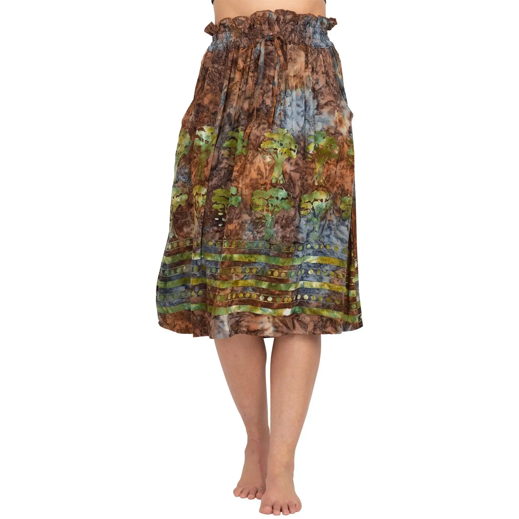 Batik Tree Of Life Midi Skirt