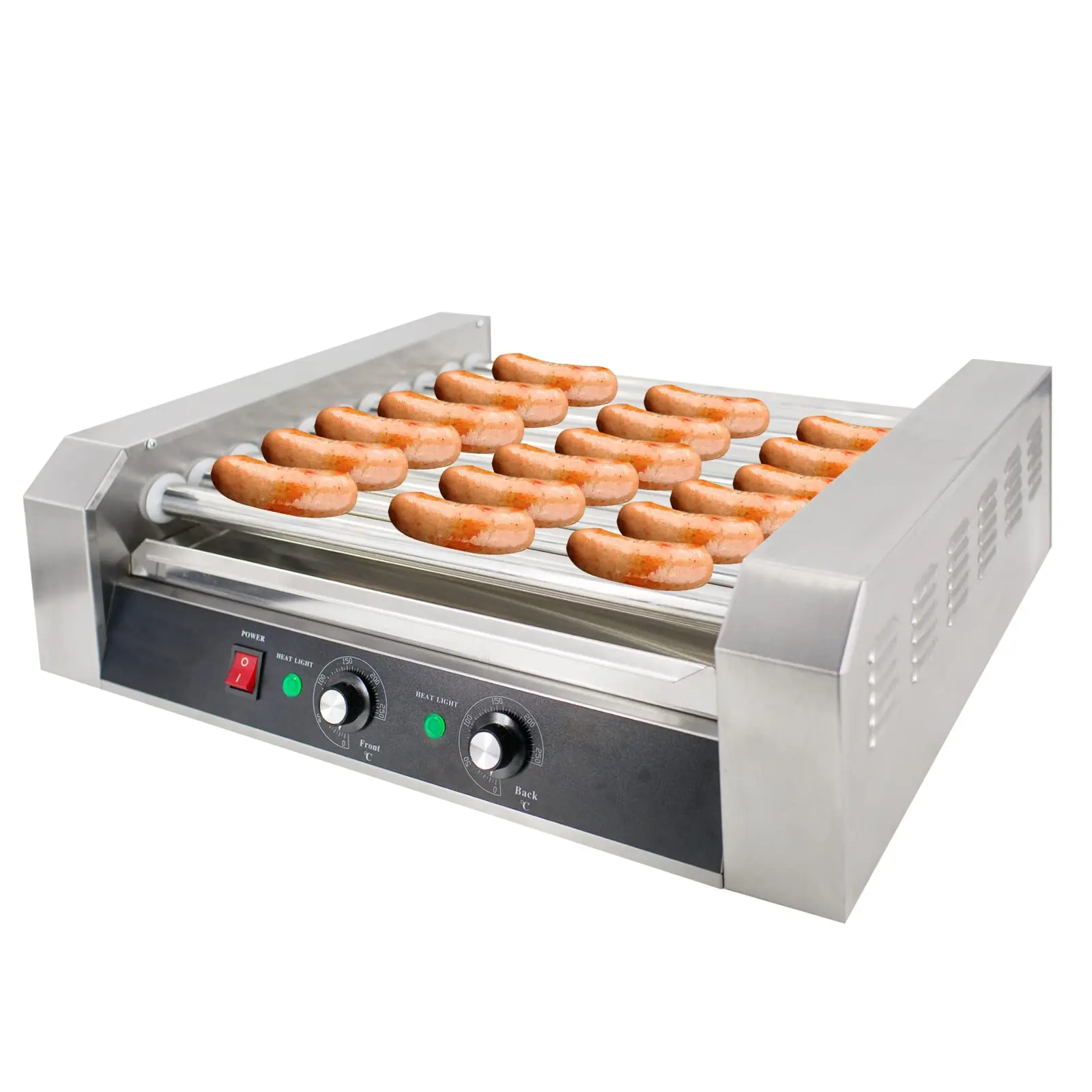 Hakka Commercial Electric Hot Dog Roller Grill, 11-Roller, Compact for Small Spaces, Adjustable, Durable with Effective Motor