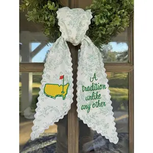 Masters Wreath Sash, Personalized Golf Decor, Augusta Inspired Welcome Sash wreath sash, monogram door decor