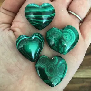 Malachite Heart - Malachite Stone - Healing Crystals and Stones - Heart Chakra Stones - Polished Malachite Heart Stone