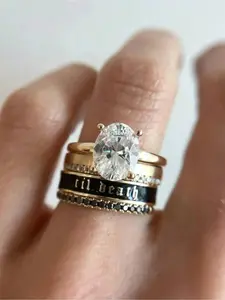 1PC Vintage Black Enamel Band Ring, Vintage Rings Jewelry, For Women Men Anniversary Wedding Ring Copper Alloy Stacking Band Birthday Daily Vacation Gift From A Best Friend Stackable Rings