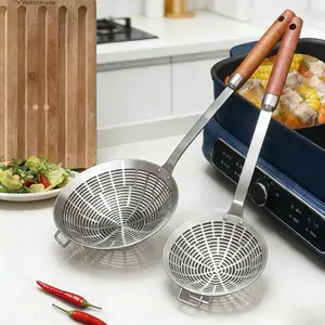 Stainless Steel Colander Strainer, Large Home Oil Fry Sieve, Long Handle Noodle Dumpling Draining Spoon, Suitable for Home Hotel Picnic