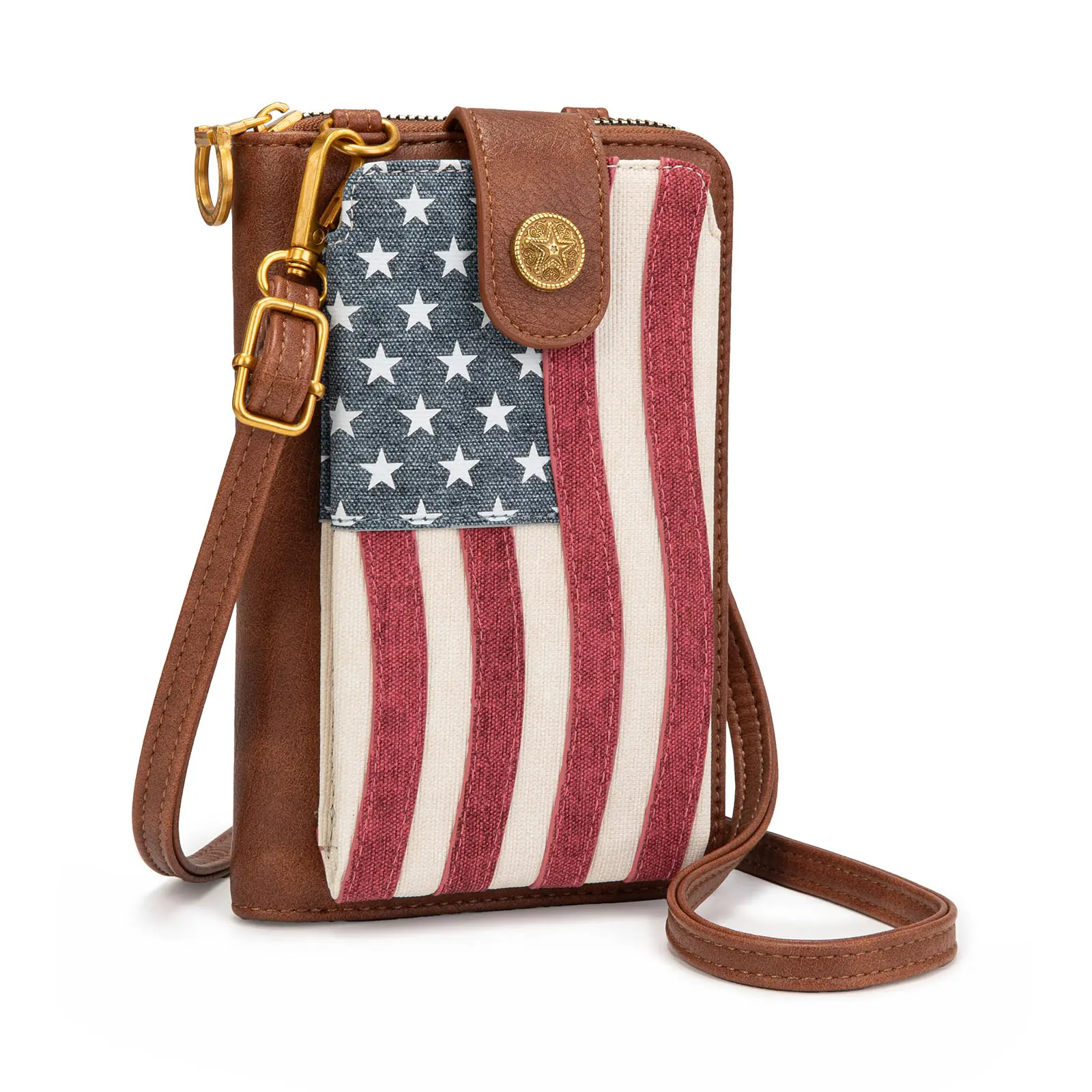 Montana West American Flag Phone Purse for Women Patriotic Crossbody Bag American Pride Cellphone Purse With Removable Strap