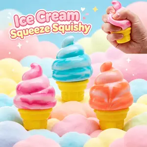 Slow Rising Ice Cream Squishy Toy Squeeze Fidget Ball Sensory Stress Relief Toy Cute Kids Birthday Gift Kawaii Desk Decor