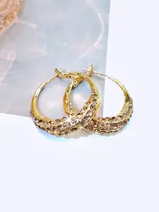 Fashion Rhinestone Circle Earrings, 925 Silver Needle, Dangle Design, Elegant Women's Jewelry, Perfect for Any Occasion