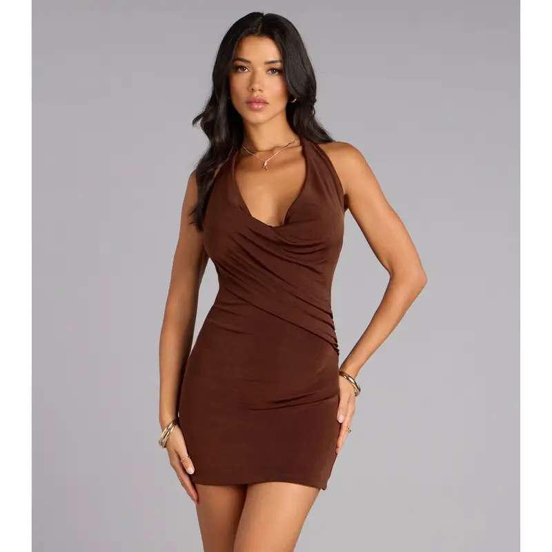 halter mini dress glassons - TikTok Shop