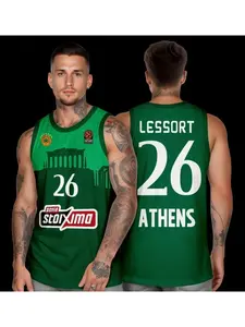 2026 New Panathinaitkos Basketball Jersey Set for Fans, Greek Men's Summer Basketball Sportswear Vest