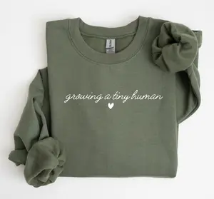 Growing A Tiny Human Sweatshirt, Pregnancy Announcement Crewneck, Maternity Apparel, Gift for Moms