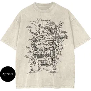 valentine shirts Howl’s Moving Castle Shirt, Studio Ghibli Shirt, Anime Shirt, Vintage T-Shirt,Unisex Cotton Crewneck T-Shirt Menswear Womenswear Underwear Streetwear Top