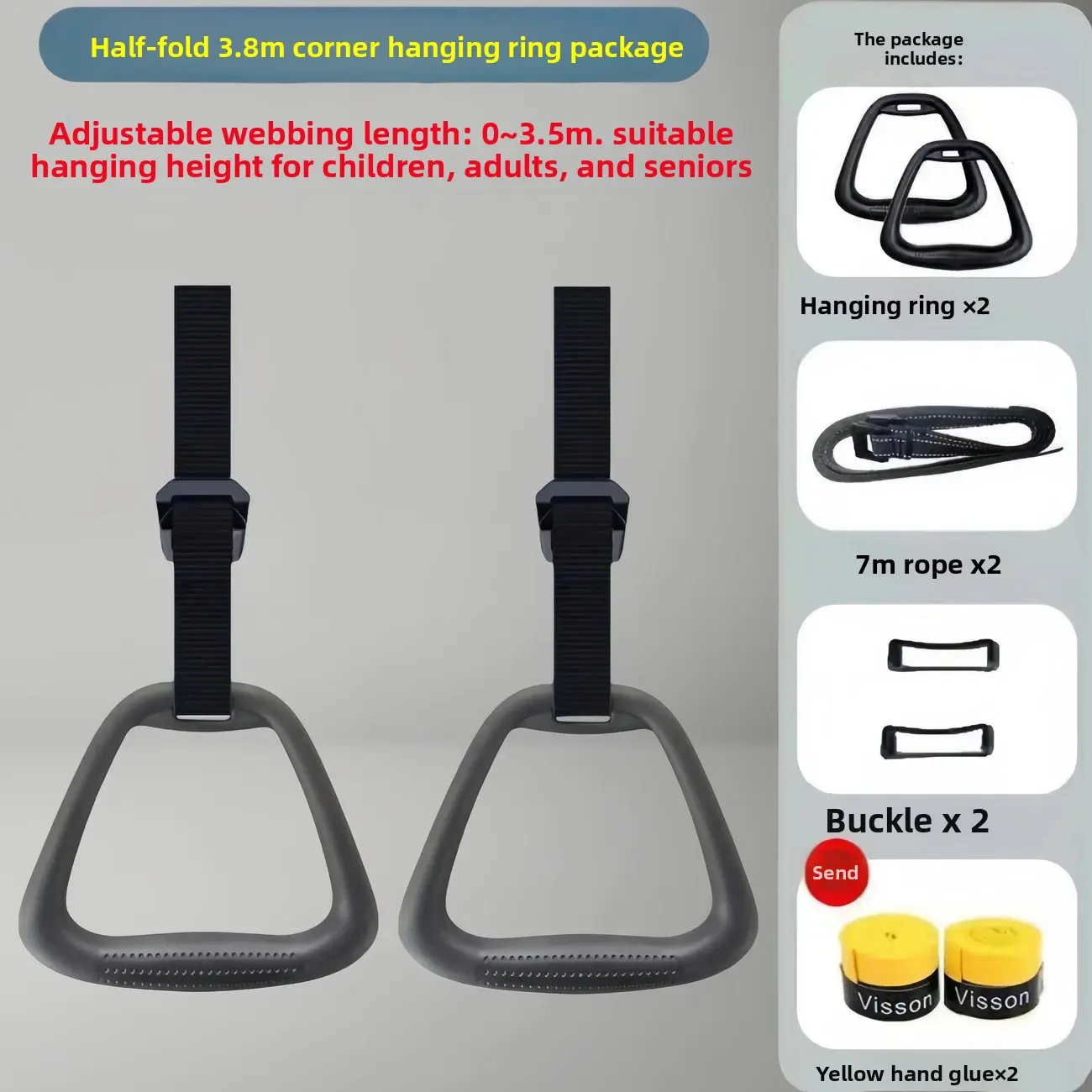 1 pair of 7 meter triangular rings