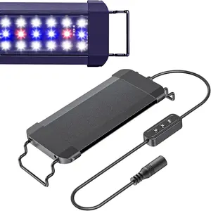 6 W Terrarium Light for 6" to 10" Terrariums Extendable Reptile Tank Light with Full Spectrum Brilliant White Blue Red Lights with Day & Night Modes and Adjustable Brightness