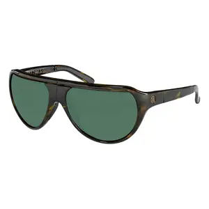 POPTICALS, POPAIR, Polarized Aviator Sunglasses, Gloss Tortoise Frame, Green Lens